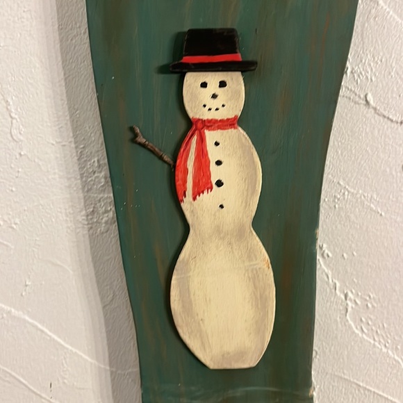 Vintage primitive hand made wood stocking wall decor - Picture 5 of 6